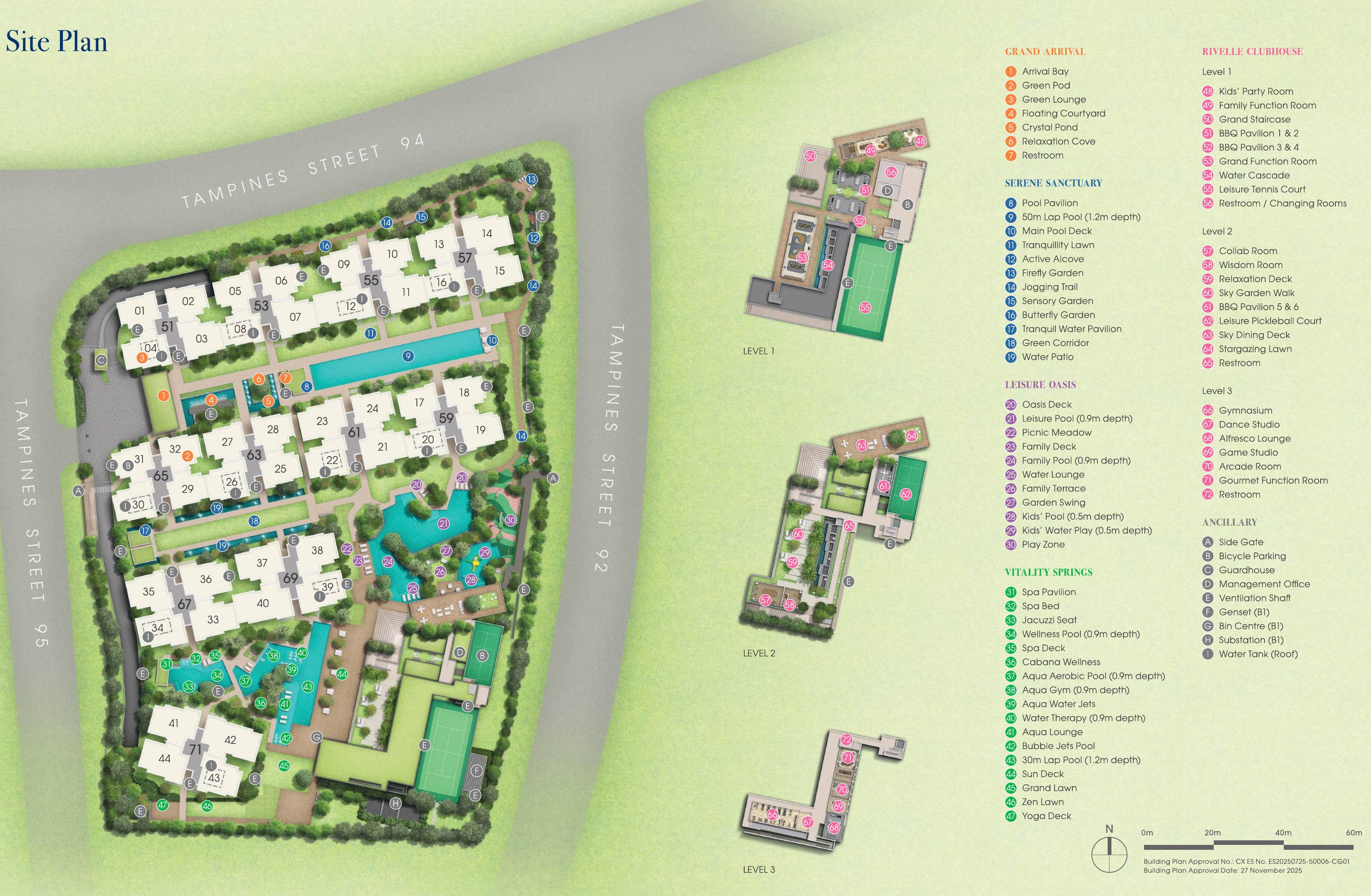 Rivelle official site plan and facilities legend